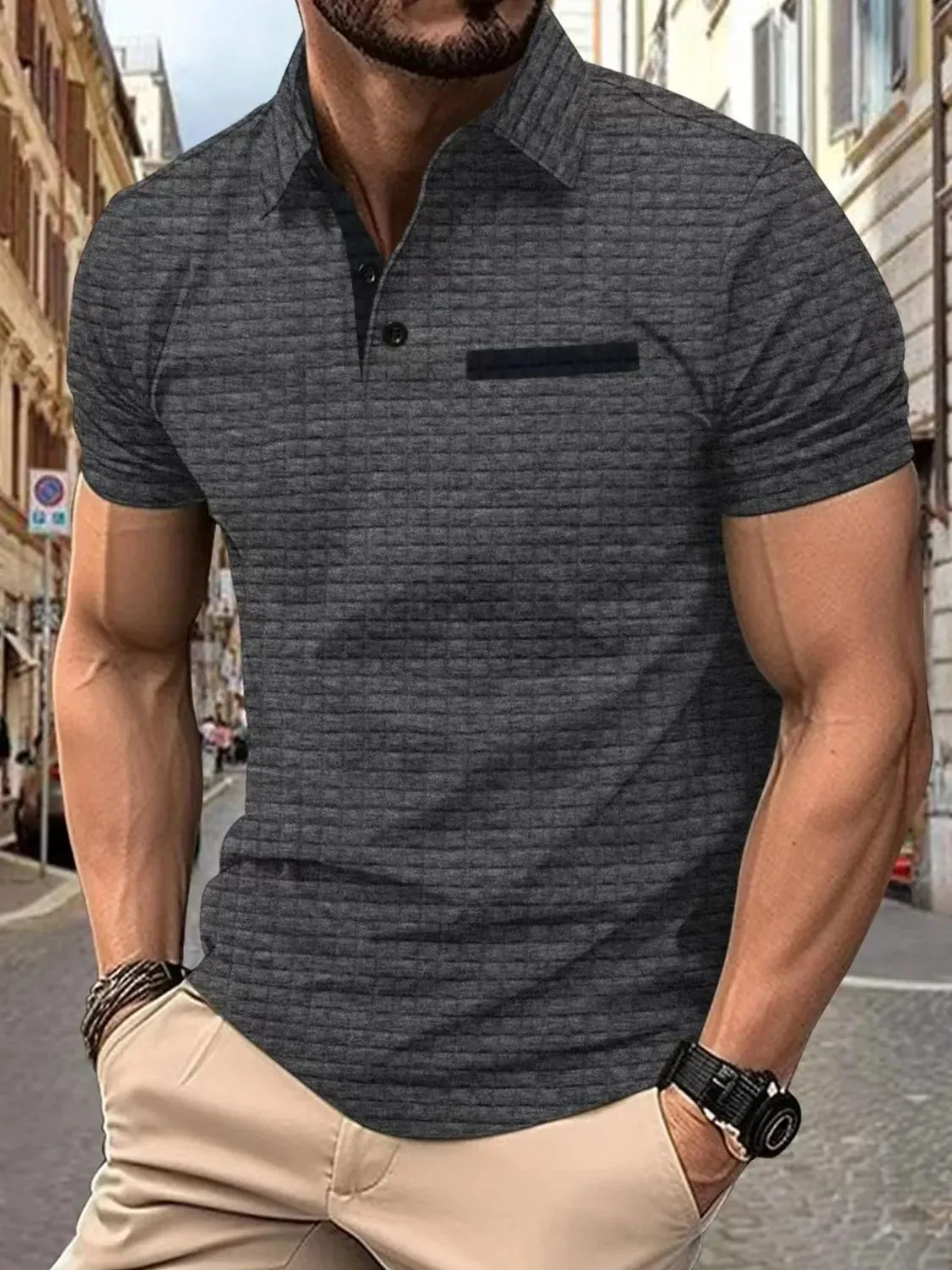 Men's Full Size Collared Neck Short Sleeve Polo Plus Size sold by Gigi Laurent product image thumbnail 3