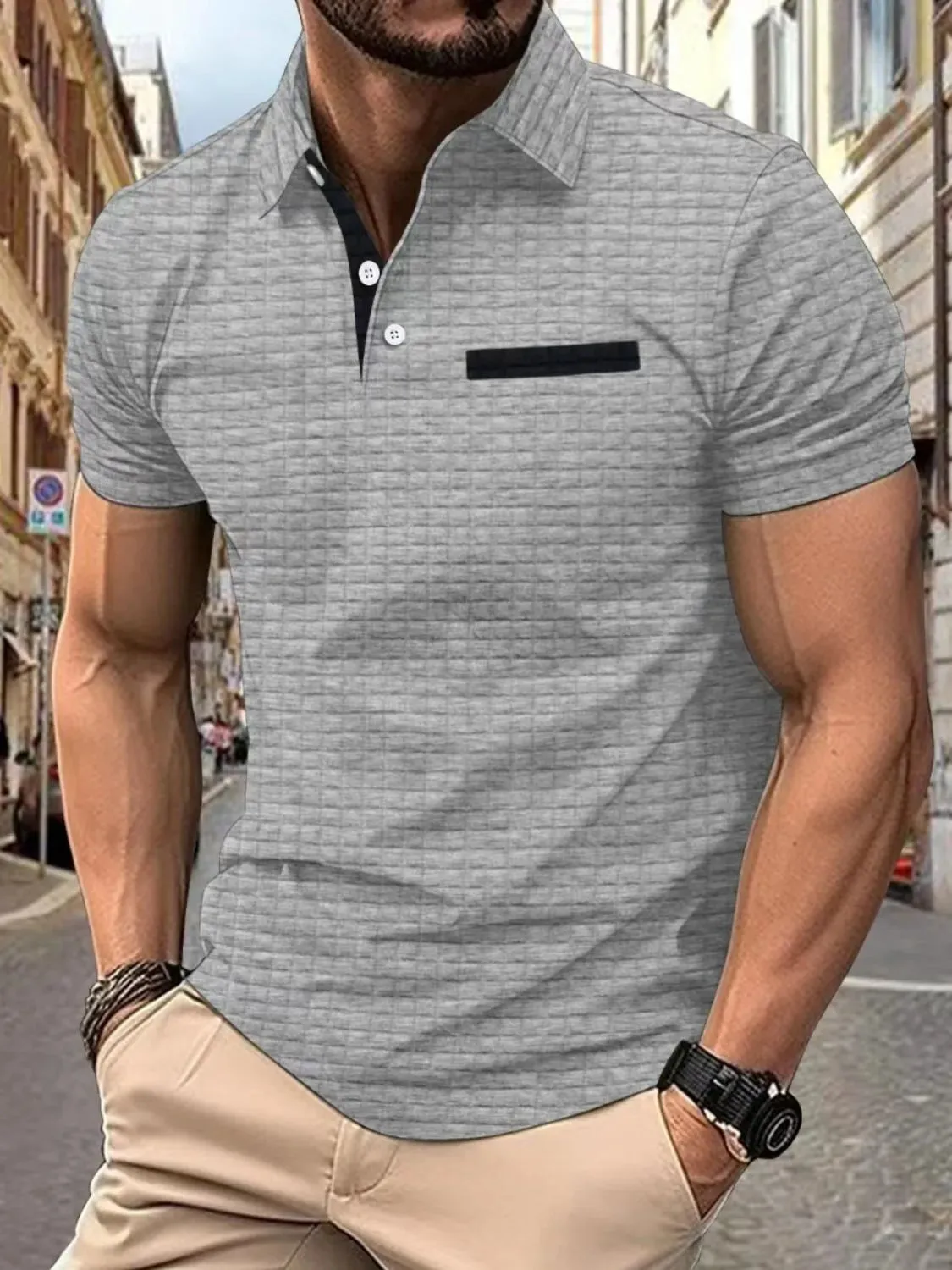 Men's Full Size Collared Neck Short Sleeve Polo Plus Size sold by Gigi Laurent product image thumbnail 4