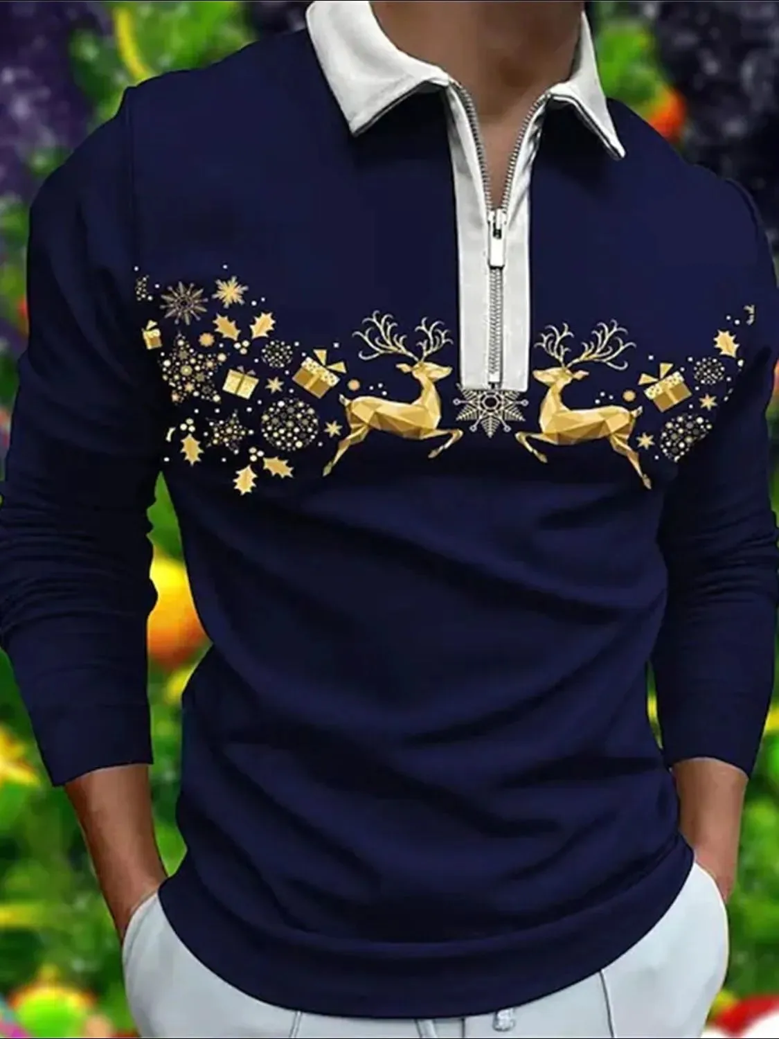 Men's Full Size Collared Neck Long Sleeve Plus Size sold by Gigi Laurent product image thumbnail 4