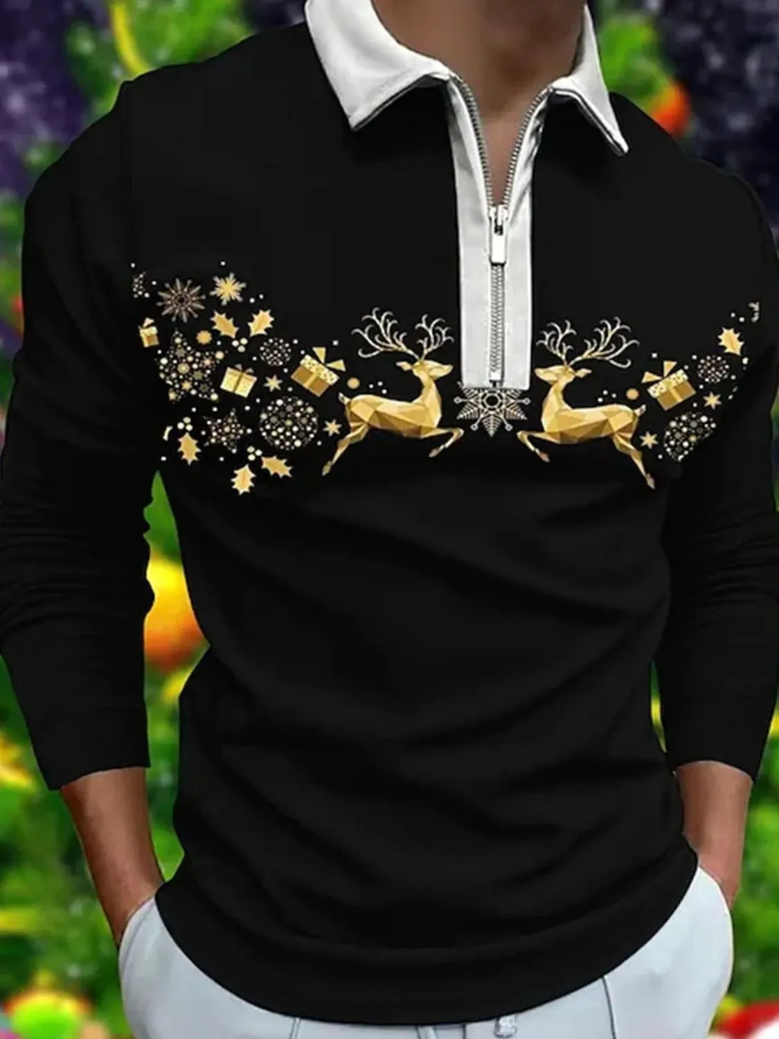 Men's Full Size Collared Neck Long Sleeve Plus Size sold by Gigi Laurent product image thumbnail 3