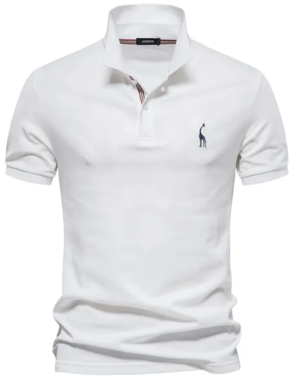 Men's Giraffe Embroidered Short Sleeve  Polo sold by Gigi Laurent