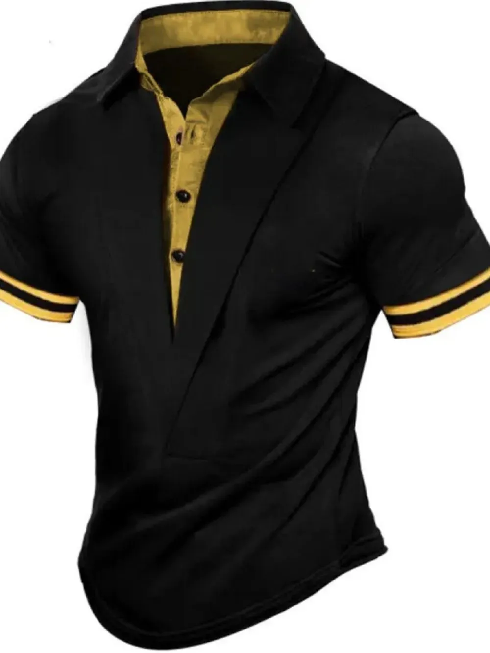 Men's Collared Neck Contrast Short Sleeve Polo sold by Gigi Laurent
