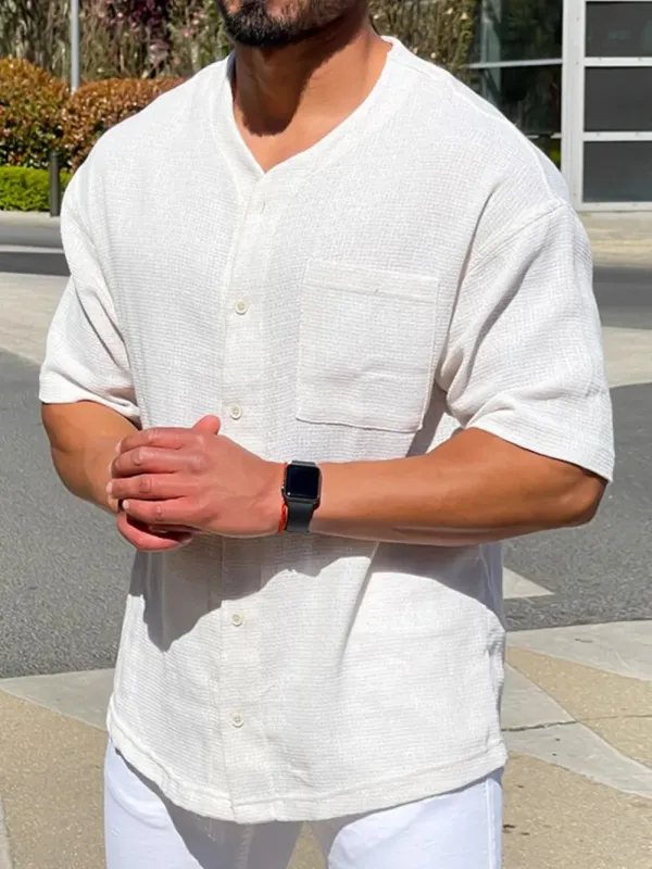 Men's Plus Size Chest Pocket Button Down Shirt sold by Gigi Laurent
