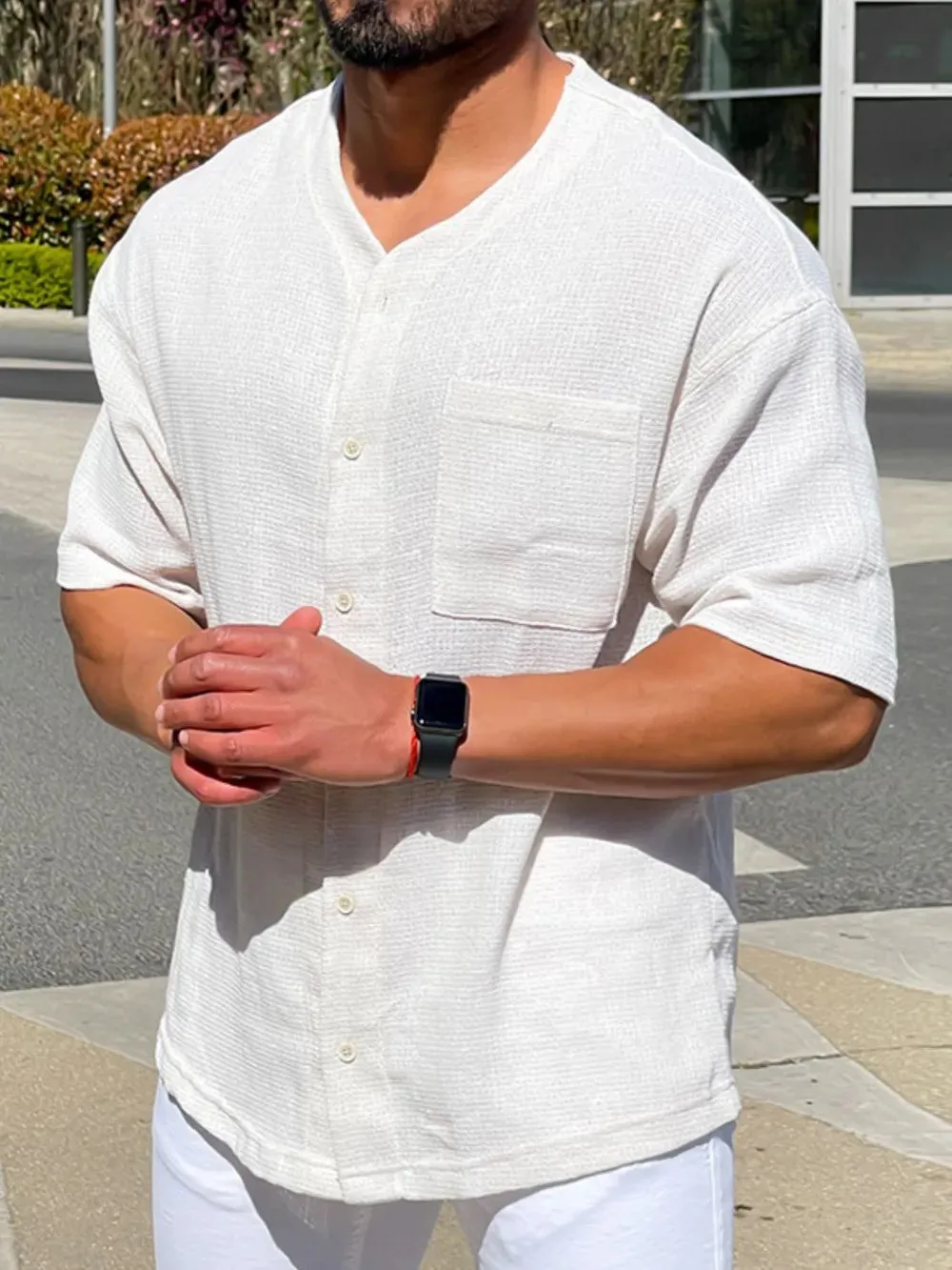 Men's Plus Size Chest Pocket Button Down Shirt sold by Gigi Laurent