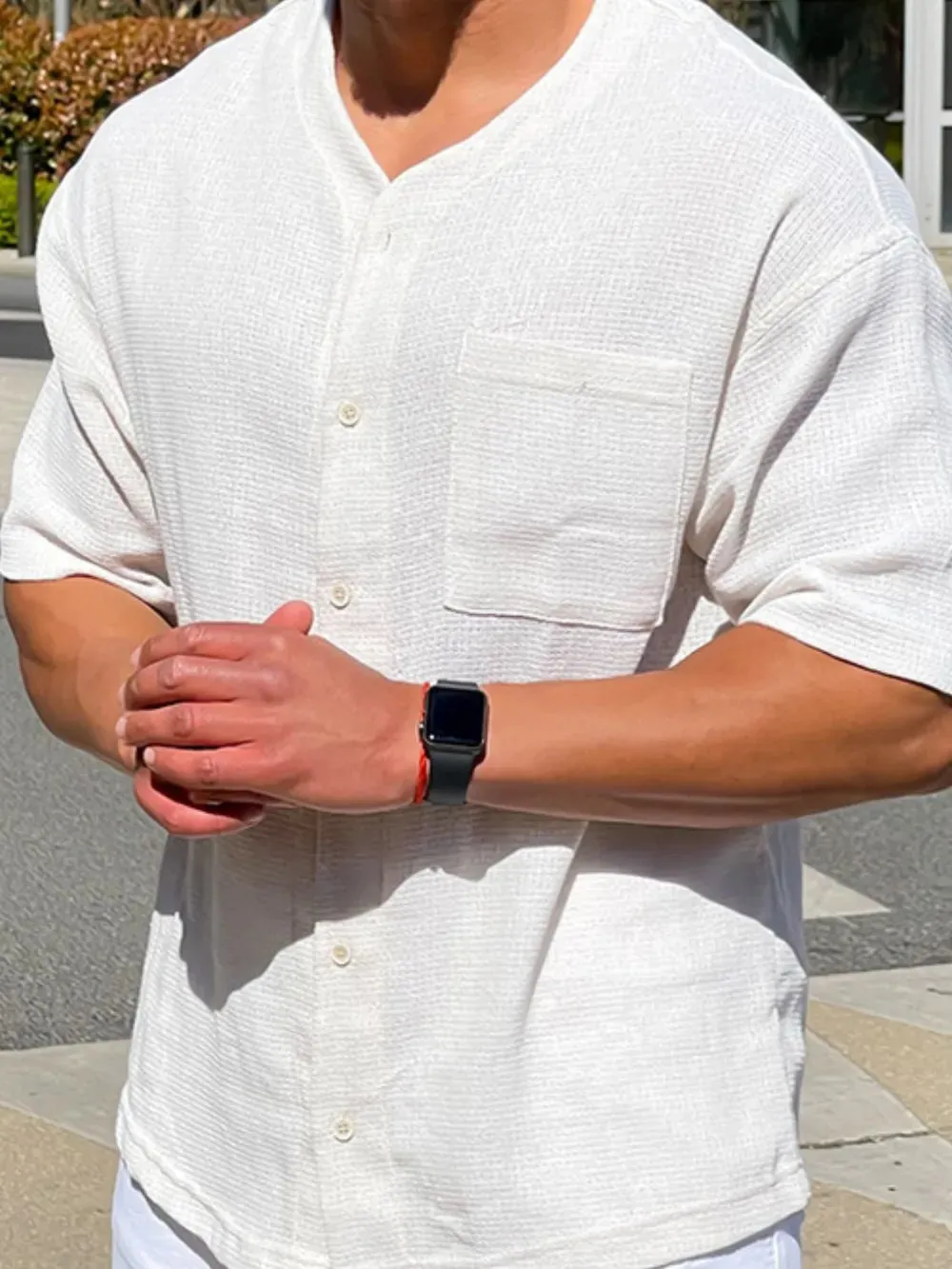 Men's Plus Size Chest Pocket Button Down Shirt sold by Gigi Laurent product image thumbnail 3