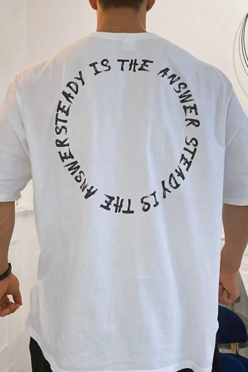 Men's Plus Size Letter Round Neck Half Sleeve T-Shirt sold by Gigi Laurent product image thumbnail 2