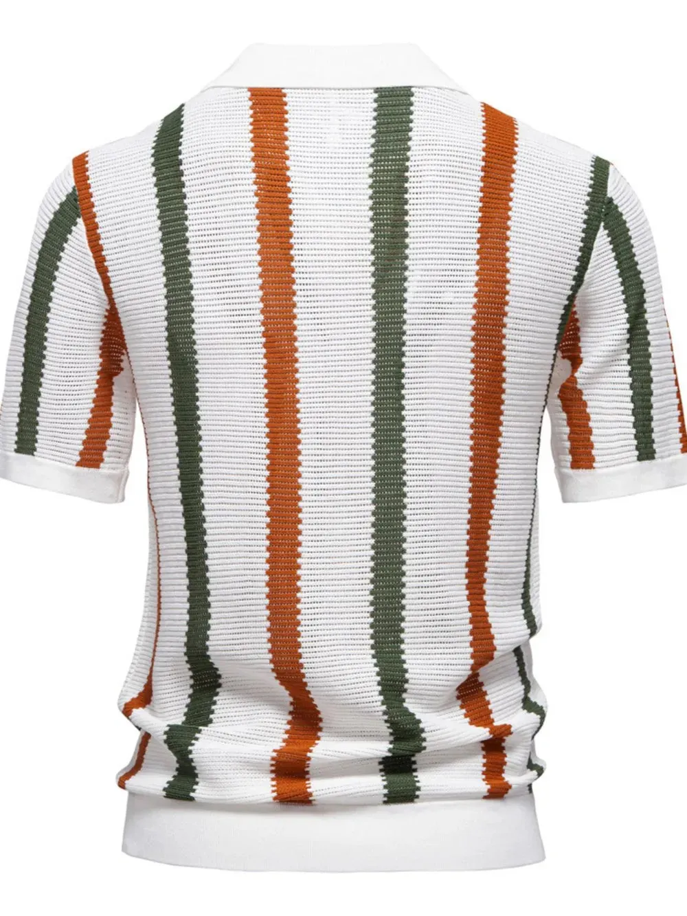Men's Collared Neck Striped Knit Polo sold by Gigi Laurent product image thumbnail 2