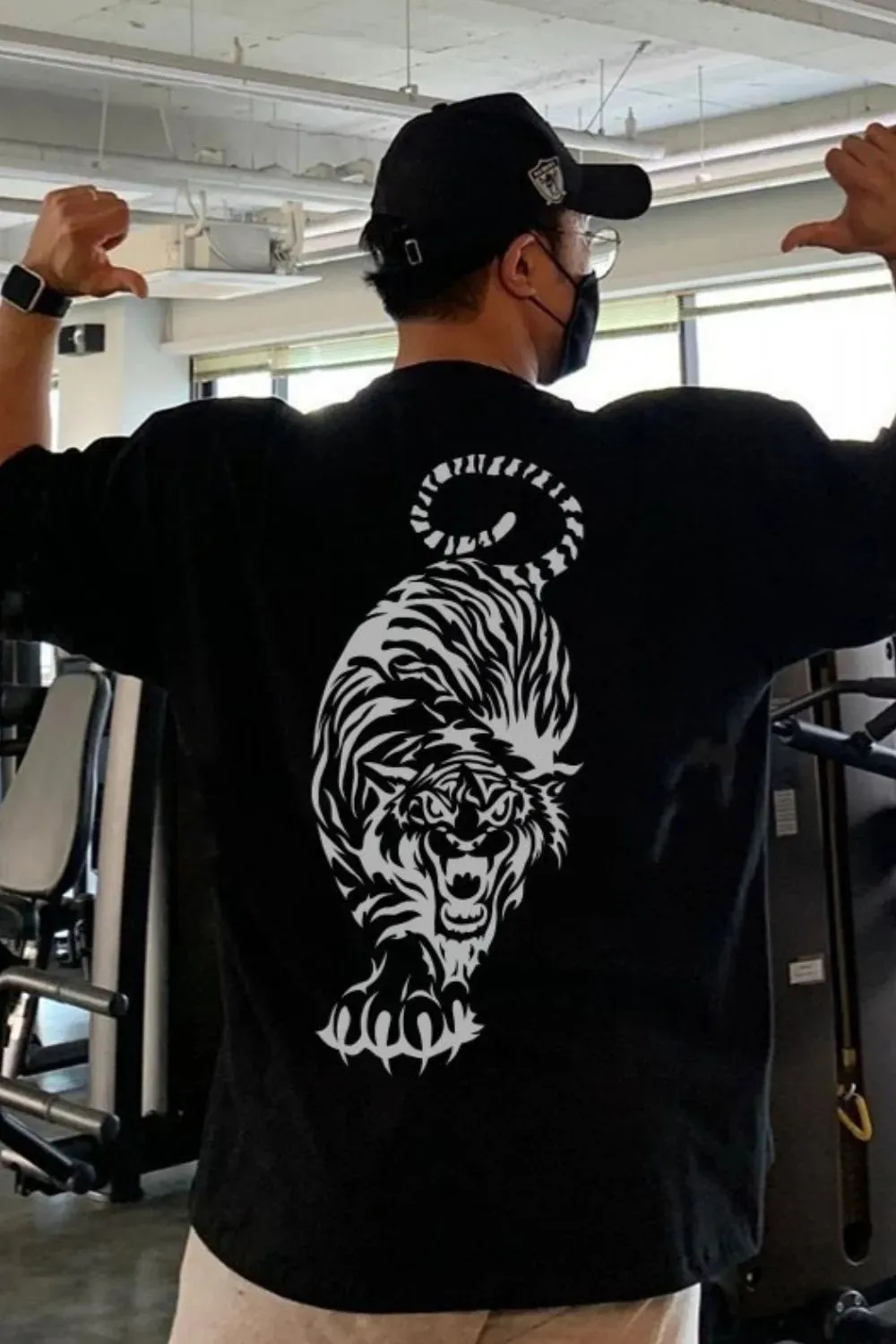 Men's Plus Size Tiger Round Neck Short Sleeve T-Shirt sold by Gigi Laurent