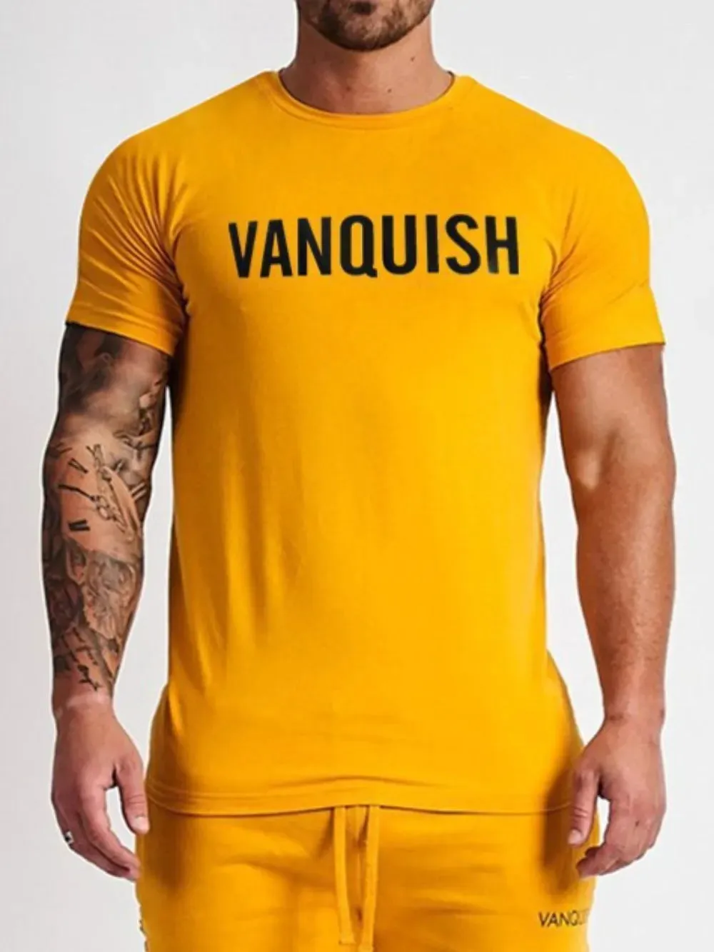 Men's Letter Round Neck Short Sleeve T-Shirt sold by Gigi Laurent product image thumbnail 5