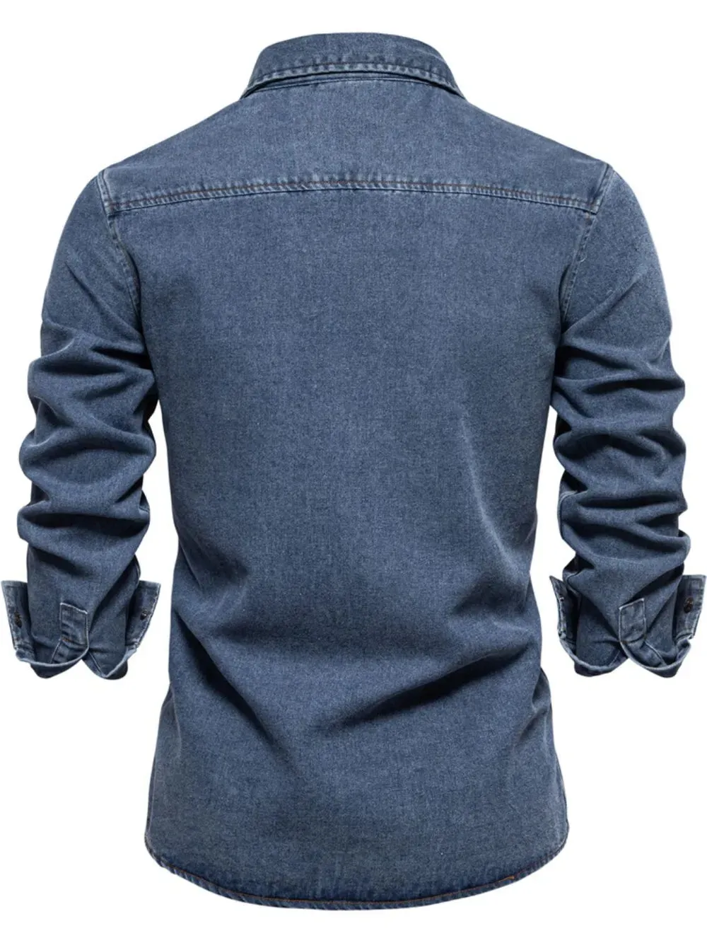 Men's Snap Down Long Sleeve Denim Shirt sold by Gigi Laurent product image thumbnail 4