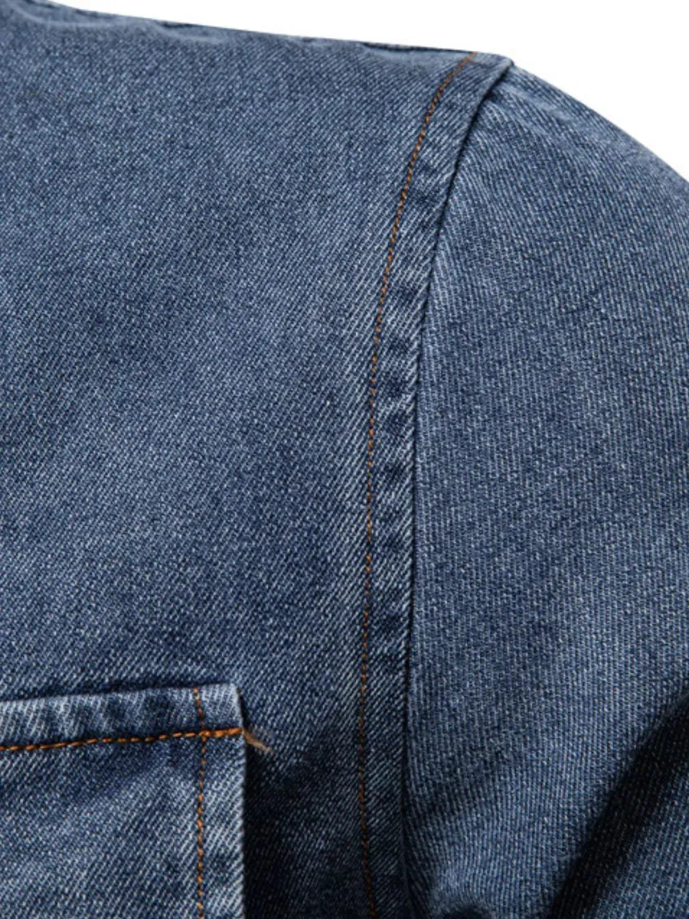 Men's Snap Down Long Sleeve Denim Shirt sold by Gigi Laurent product image thumbnail 5