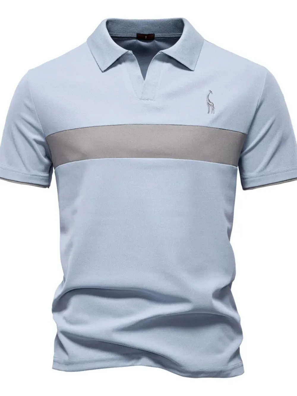 Men's Giraffe Embroidered Collared Neck Contrast Polo sold by Gigi Laurent product image thumbnail 5
