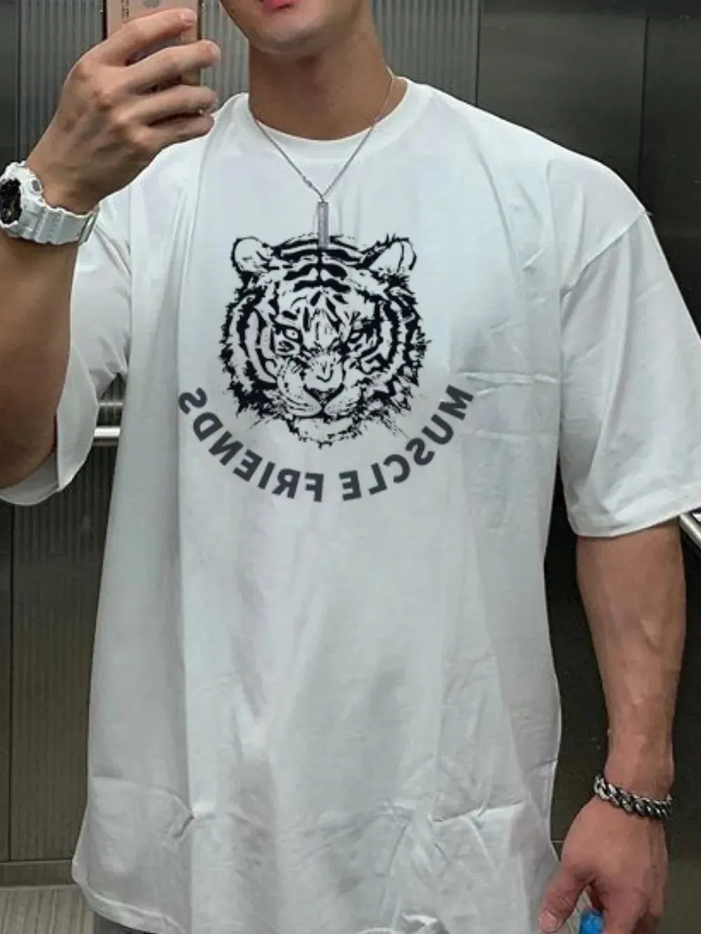 Men's Plus Size Graphic Round Neck Short Sleeve T-Shirt sold by Gigi Laurent product image thumbnail 2