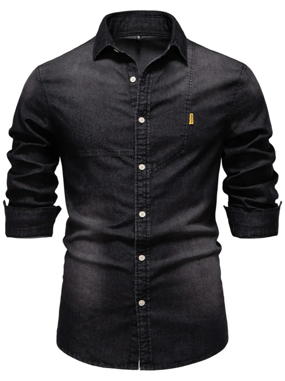 Men's Button Down Collared Neck Denim Shirt sold by Gigi Laurent product image thumbnail 3