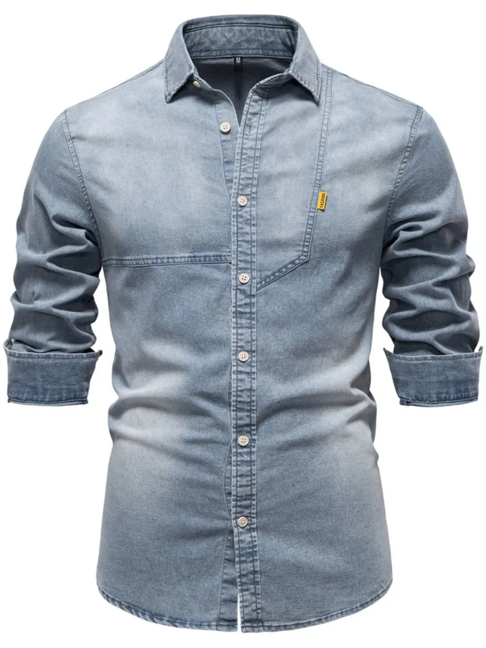 Men's Button Down Collared Neck Denim Shirt sold by Gigi Laurent