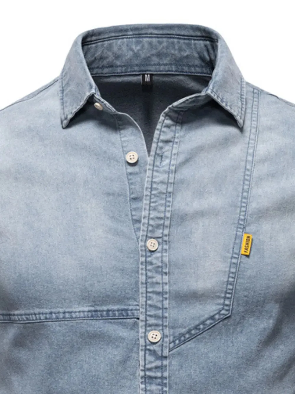 Men's Button Down Collared Neck Denim Shirt sold by Gigi Laurent product image thumbnail 2