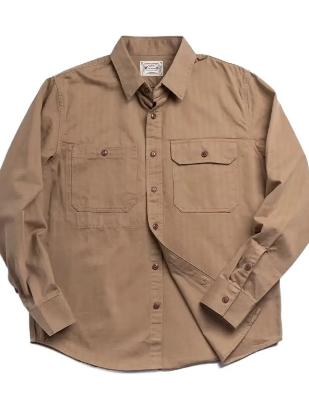 Men's Button Down Long Sleeve Shirt with Chest Pockets sold by Gigi Laurent product image thumbnail 5