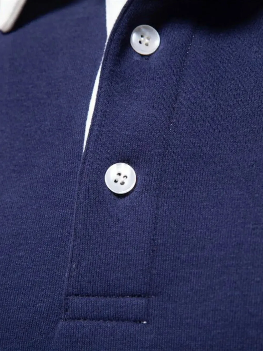 Men's Quarter Button Collared Neck Long Sleeve Polo sold by Gigi Laurent product image thumbnail 3