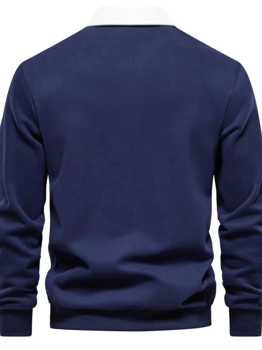 Men's Quarter Button Collared Neck Long Sleeve Polo sold by Gigi Laurent product image thumbnail 2