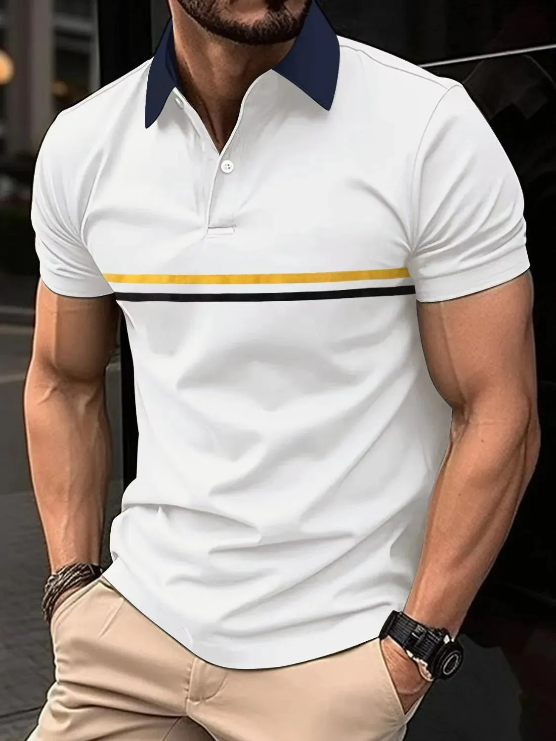 Men's Full Size Collared Neck Short Sleeve Polo Plus Size sold by Gigi Laurent product image thumbnail 2