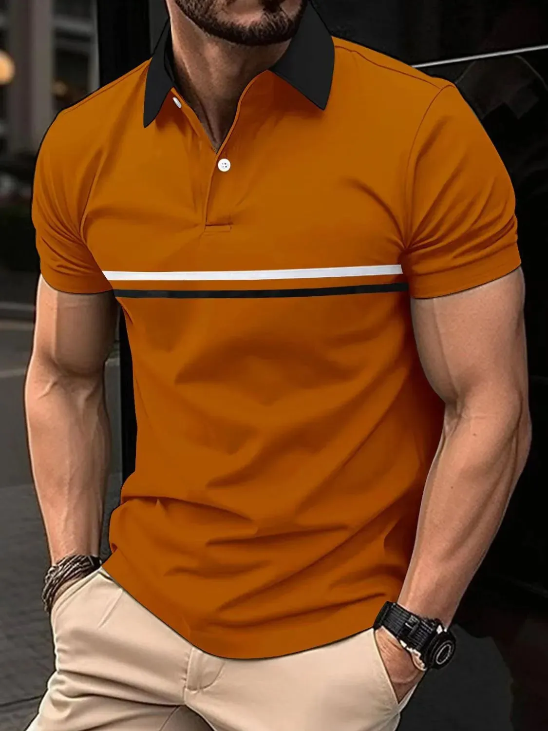 Men's Full Size Collared Neck Short Sleeve Polo Plus Size sold by Gigi Laurent product image thumbnail 4