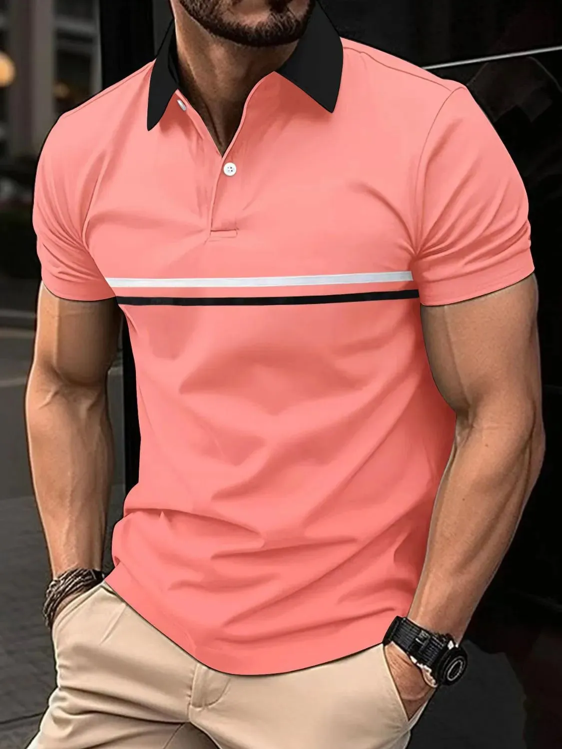 Men's Full Size Collared Neck Short Sleeve Polo Plus Size sold by Gigi Laurent product image thumbnail 3