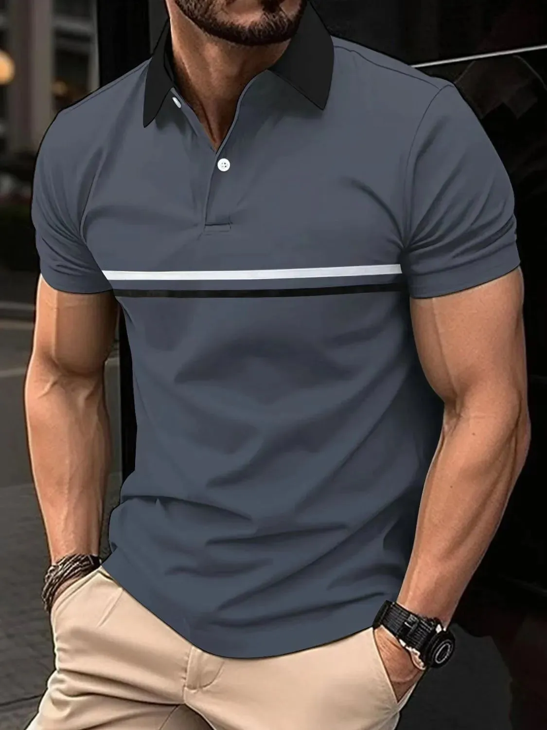 Men's Full Size Collared Neck Short Sleeve Polo Plus Size sold by Gigi Laurent product image thumbnail 5
