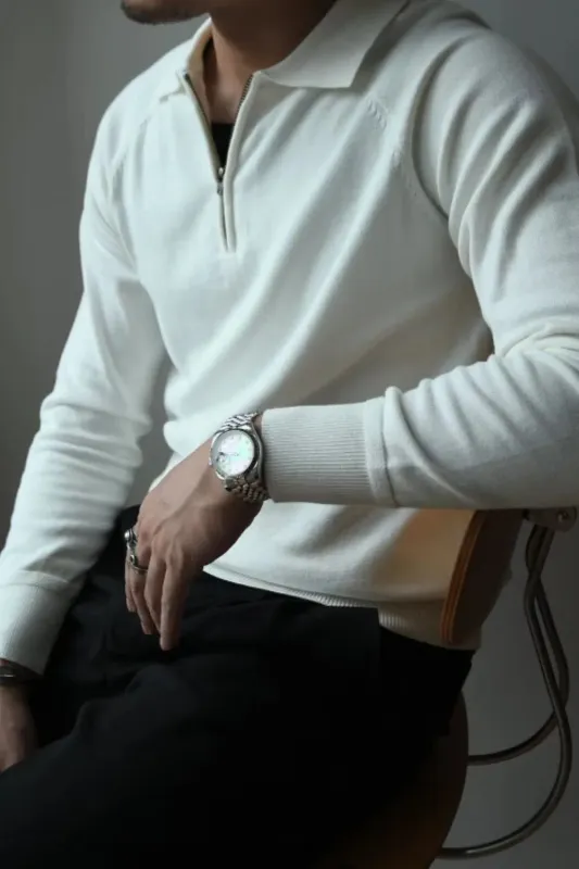 Men's Plus Size Quarter Zip Raglan Sleeve Polo sold by Gigi Laurent