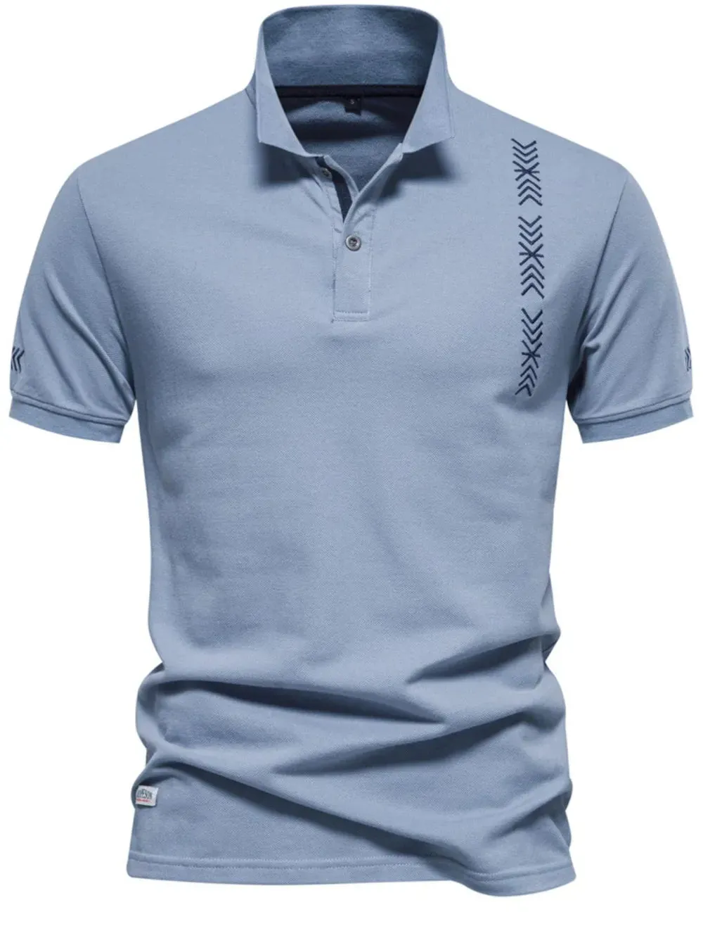 Men's Collared Neck Geometric Embroidered Polo sold by Gigi Laurent