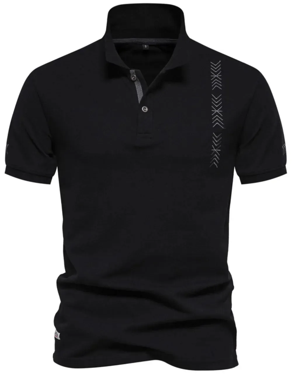 Men's Collared Neck Geometric Embroidered Polo sold by Gigi Laurent product image thumbnail 4
