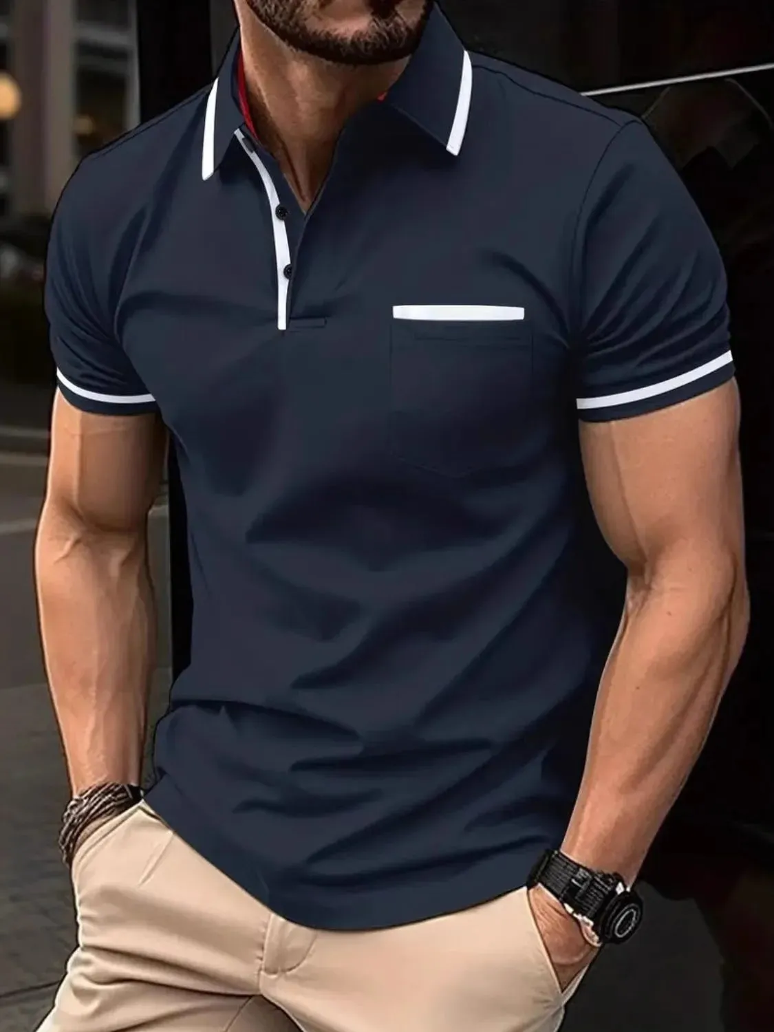 Men's Full Size Collared Neck Short Sleeve Polo Plus Size sold by Gigi Laurent product image thumbnail 4