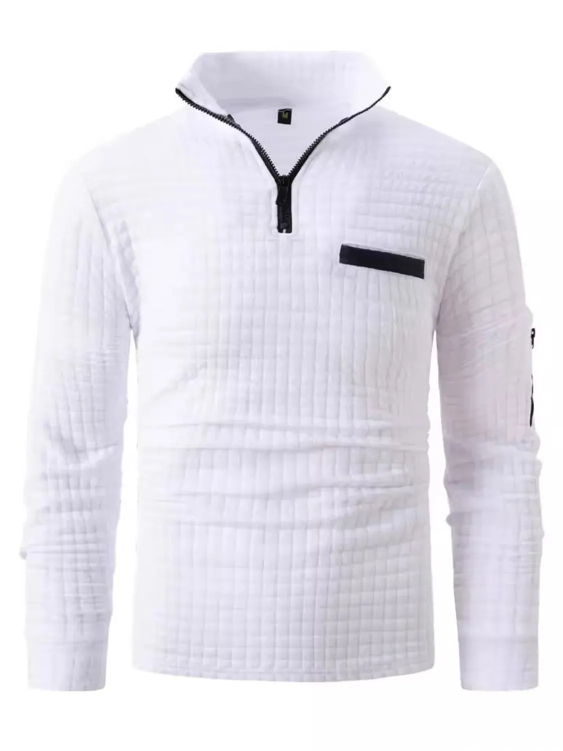 Men's Full Size Quarter Zip Long Sleeve Polo Plus Size sold by Gigi Laurent product image thumbnail 2