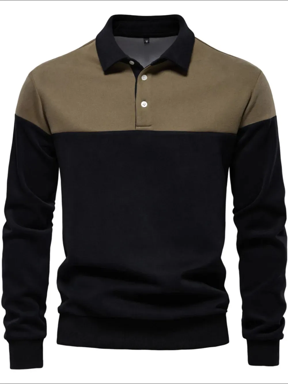 Men's Collared Neck Contrast Long Sleeve Polo sold by Gigi Laurent product image thumbnail 5