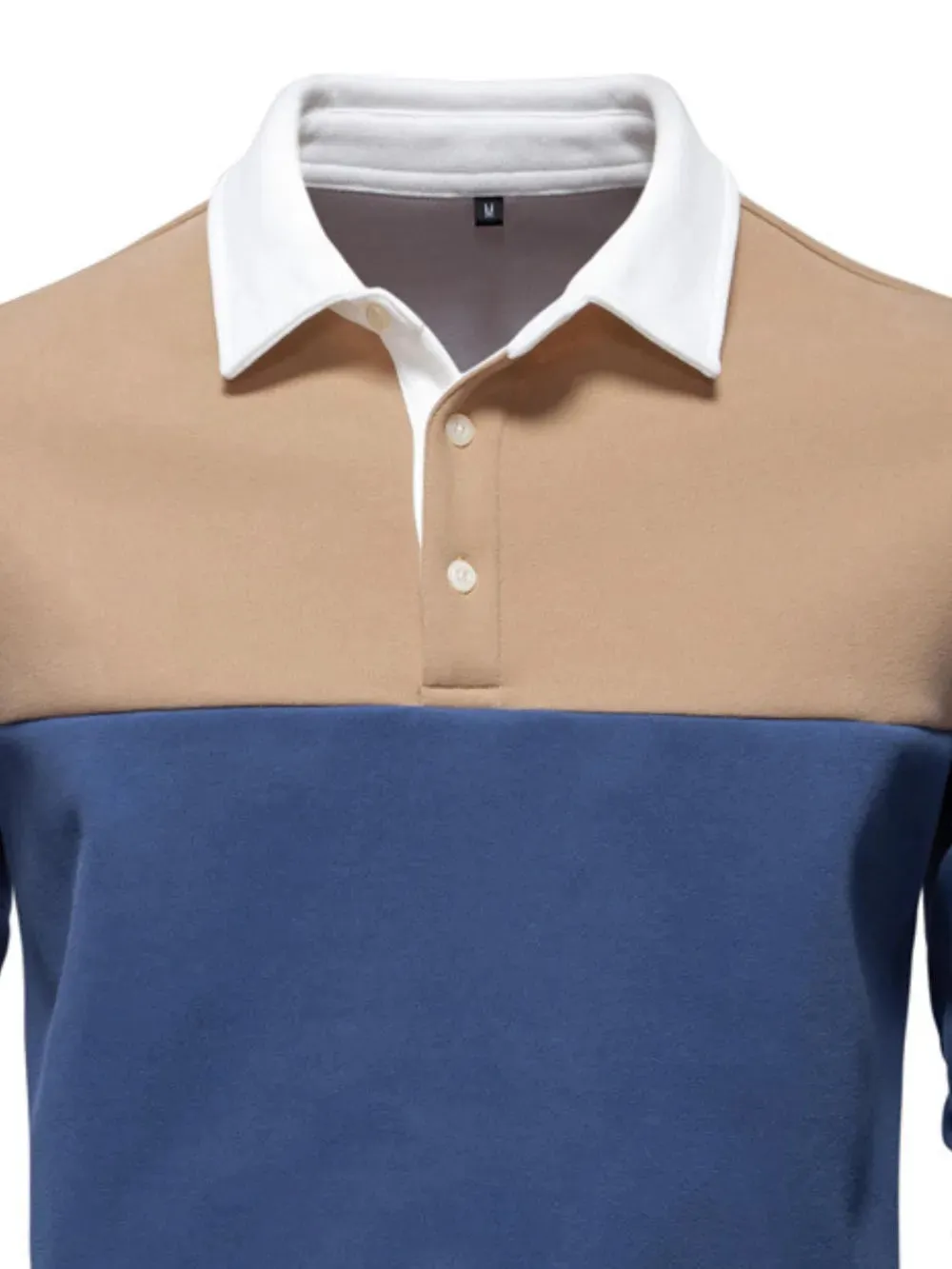 Men's Collared Neck Contrast Long Sleeve Polo sold by Gigi Laurent product image thumbnail 4