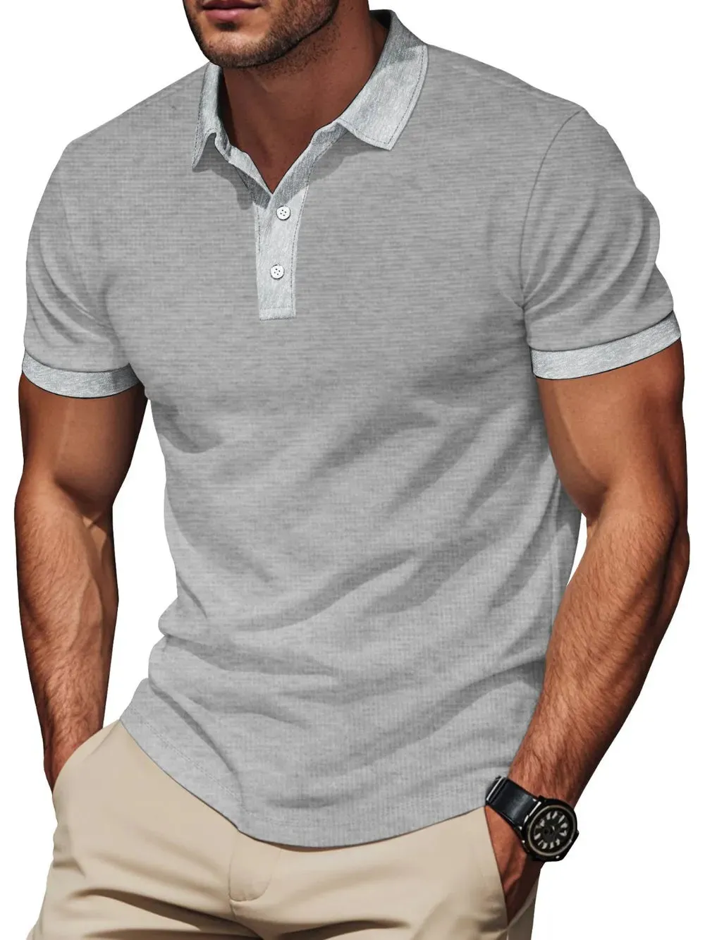 Men's Full Size Short Sleeve Collared Polo Plus Size sold by Gigi Laurent product image thumbnail 3