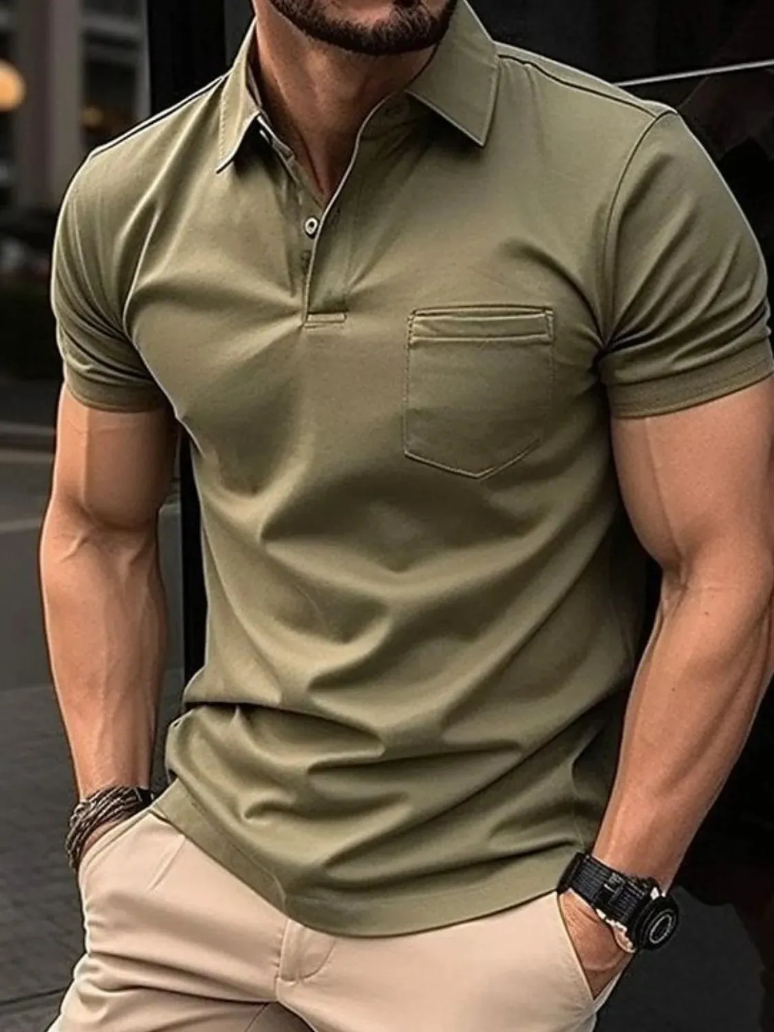 Men's Full Size Collared Neck Short Sleeve Polo Plus Size sold by Gigi Laurent product image thumbnail 2