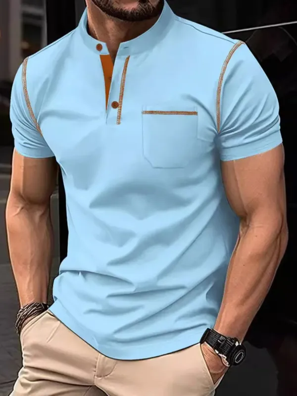 Men's Full Size Button Detail Short Sleeve Polo Plus Size sold by Gigi Laurent