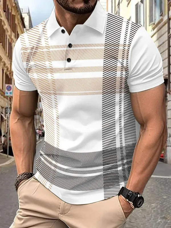 Men's Full Size Button Detail Short Sleeve Polo Plus Size sold by Gigi Laurent