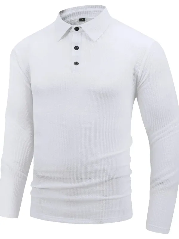 Men's Full Size Button Detail Long Sleeve Top Plus Size made by Trendsi