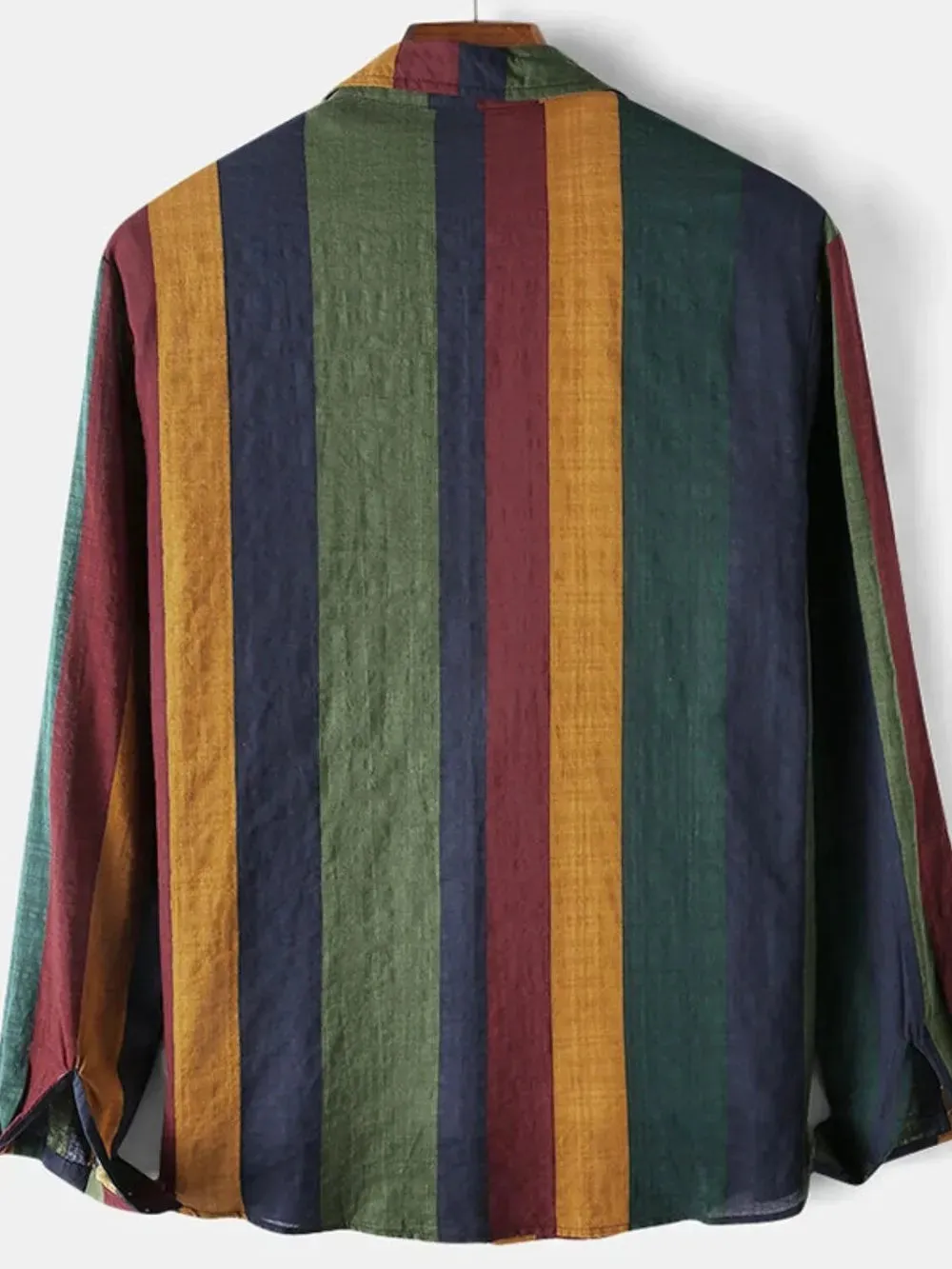 Men's Full Size Contrast Striped Button Down Shirt Plus Size sold by Gigi Laurent product image thumbnail 2