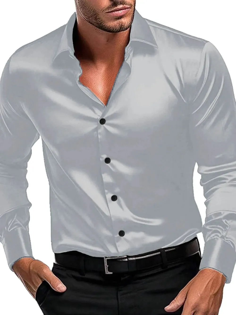 Men's Button Down Long Sleeve Shirt sold by Gigi Laurent product image thumbnail 3