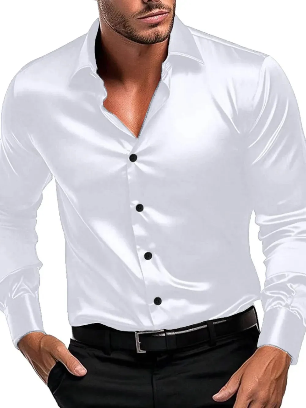 Men's Button Down Long Sleeve Shirt sold by Gigi Laurent product image thumbnail 2