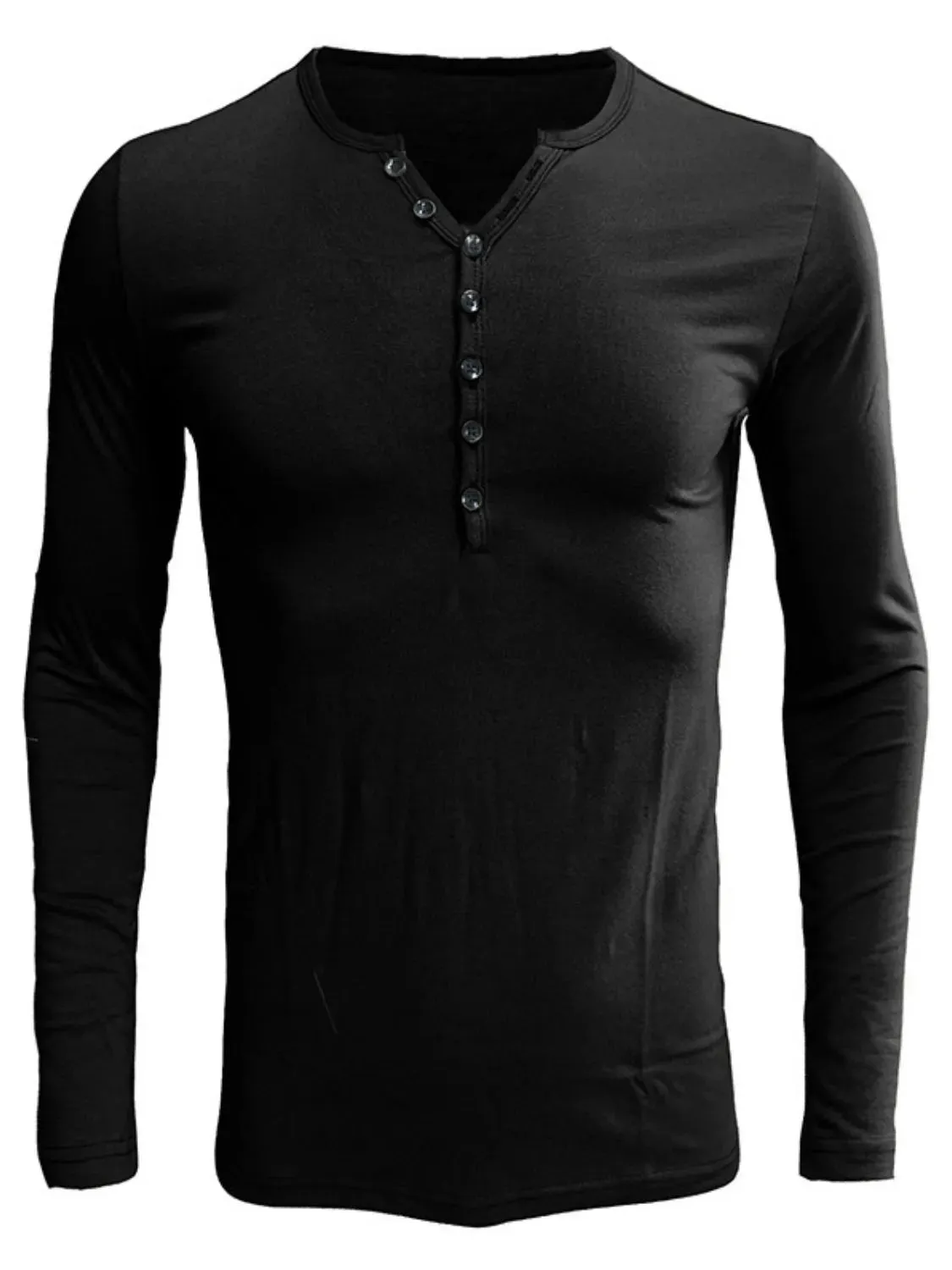 Men's Full Size Notched Long Sleeve Top Plus Size sold by Gigi Laurent product image thumbnail 5