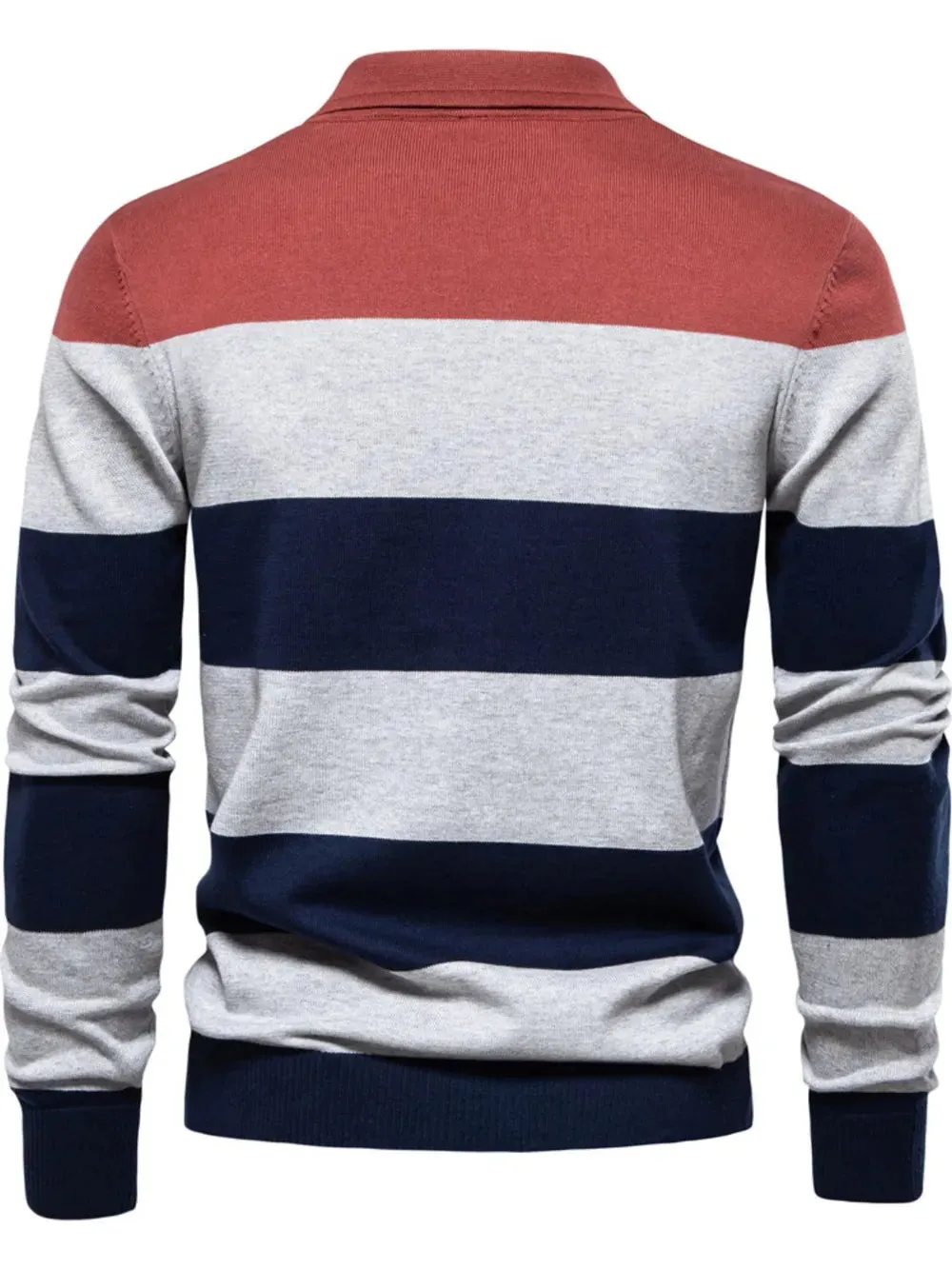 Men's Striped Long Sleeve Knit Polo sold by Gigi Laurent product image thumbnail 2