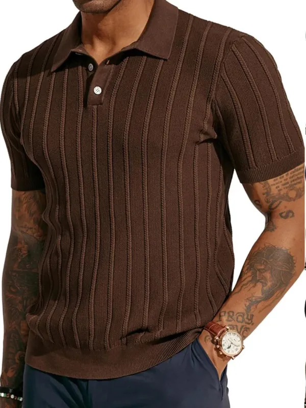 Men's Full Size Button Detail Short Sleeve Polo Plus Size sold by Gigi Laurent