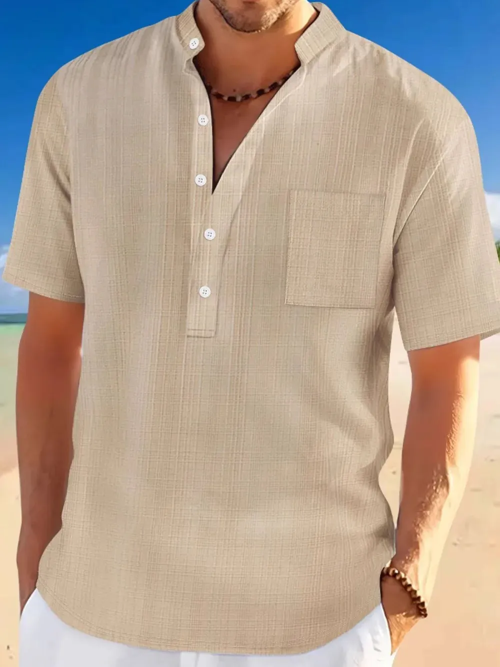 Men's Full Size Half Button Short Sleeve Polo Plus Size sold by Gigi Laurent product image thumbnail 5