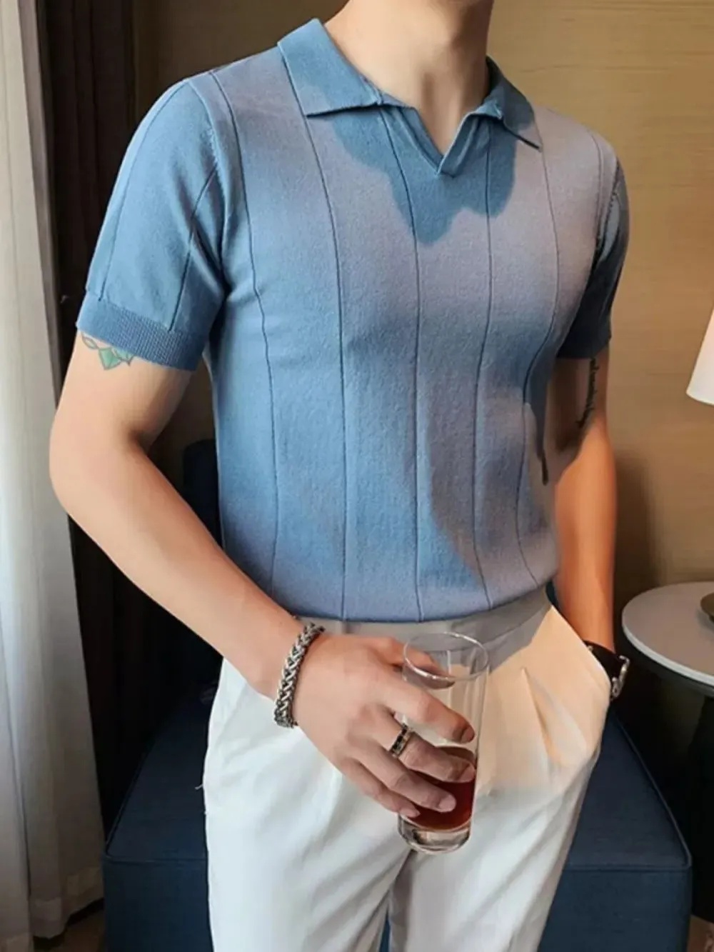 Men's Plus Size Collared Neck Short Sleeve Polo sold by Gigi Laurent product image thumbnail 2