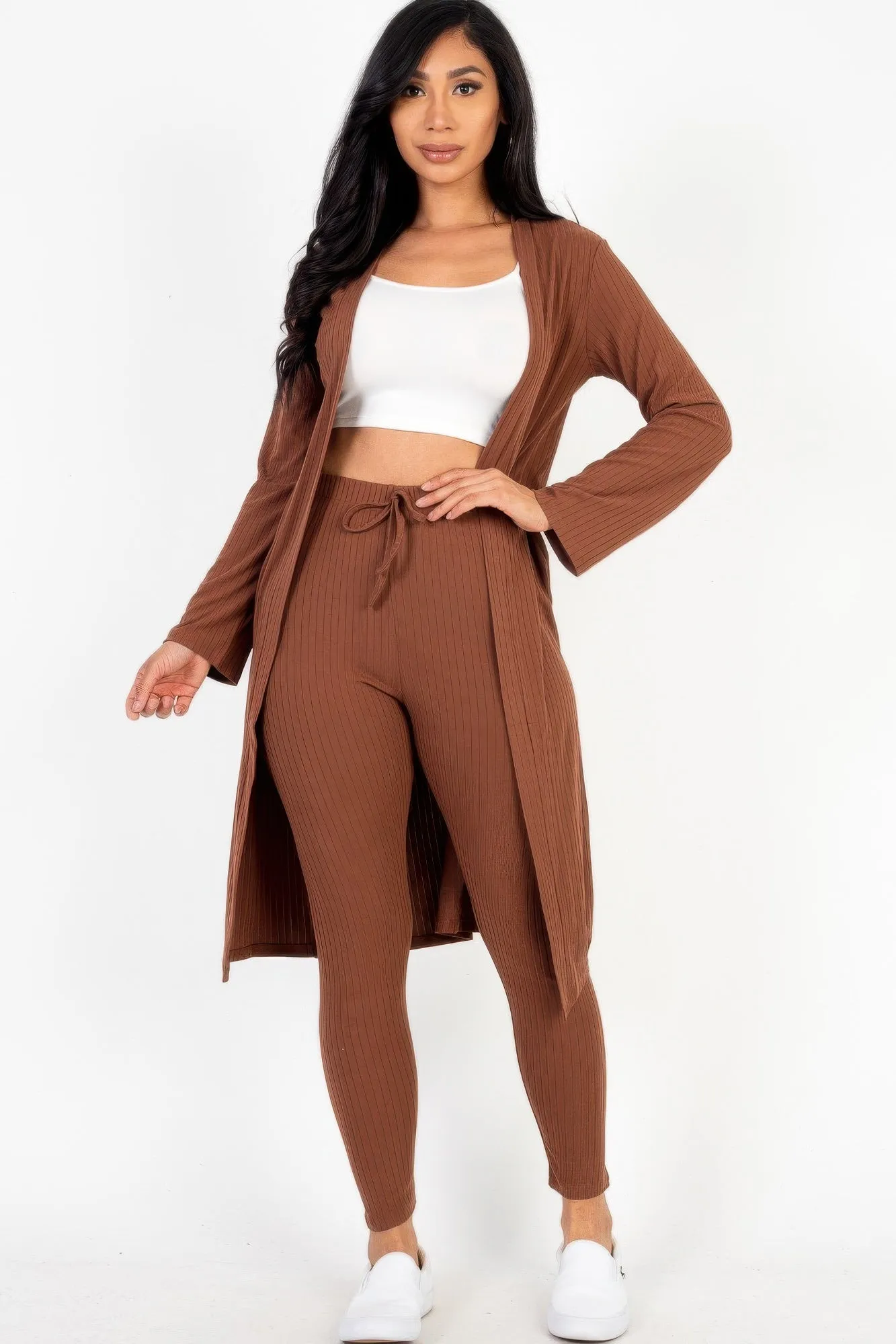 Ribbed Long Cardigan & Leggings Set sold by Gigi Laurent product image thumbnail 2