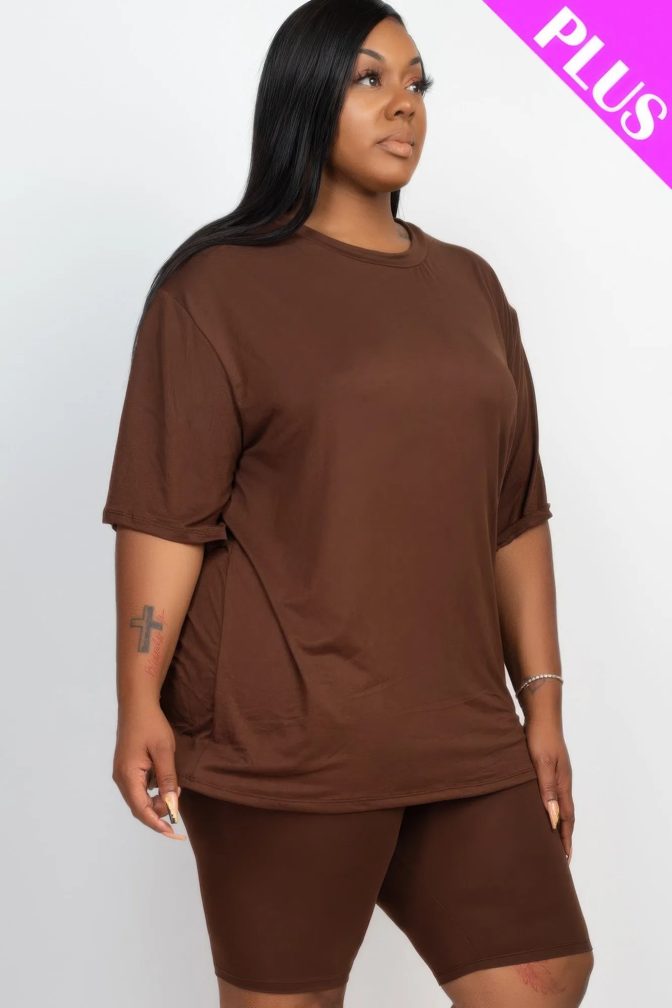 Plus Size Loose Fit Top & Biker Shorts Set sold by Gigi Laurent product image thumbnail 3