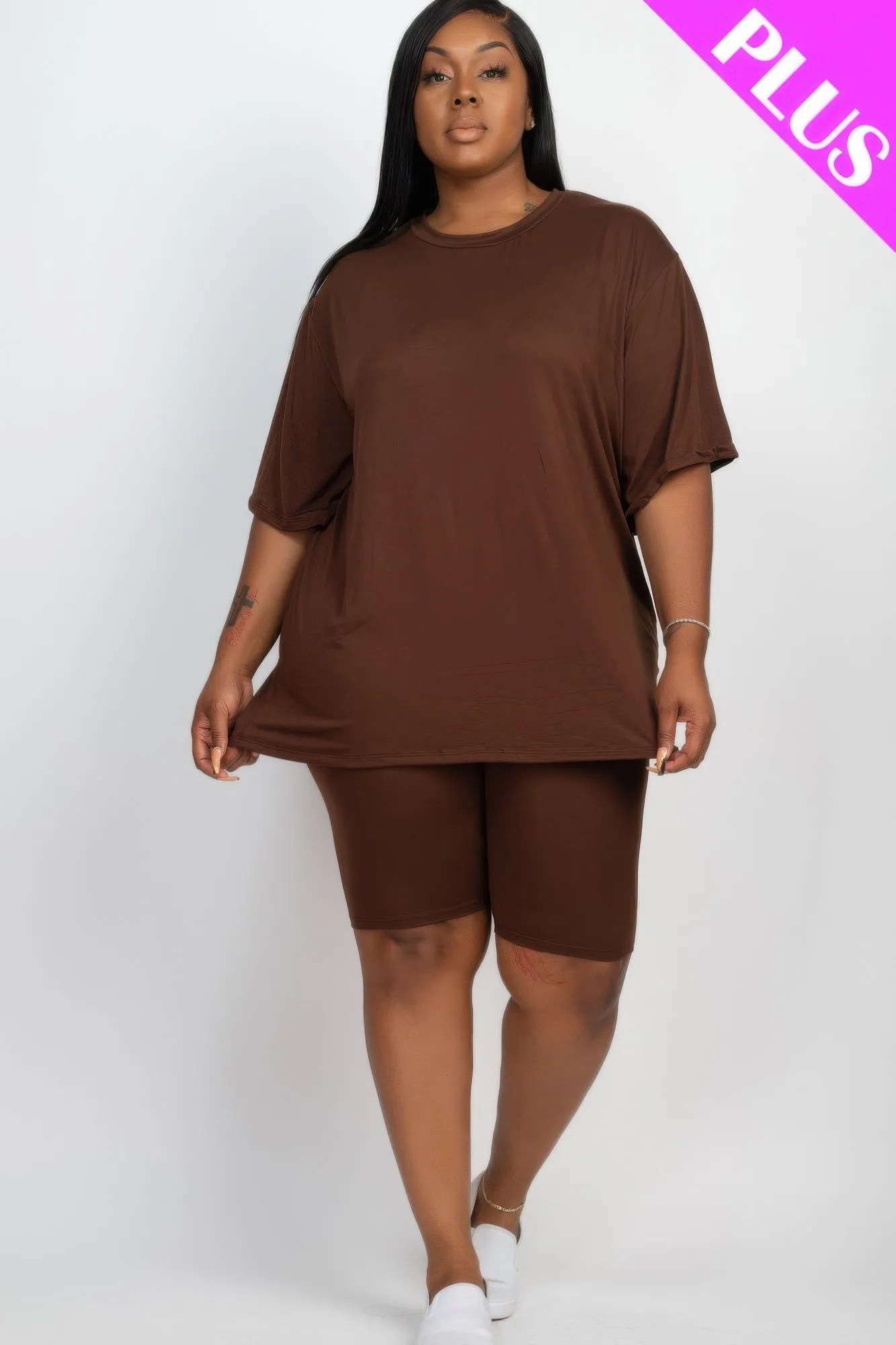 Plus Size Loose Fit Top & Biker Shorts Set sold by Gigi Laurent product image thumbnail 2